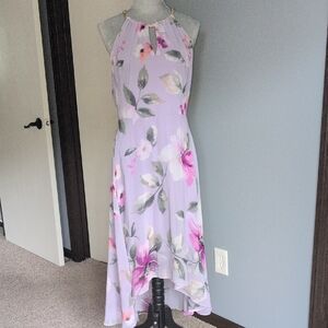 WHBM Sz 10 Purple Floral Hi-low Dress